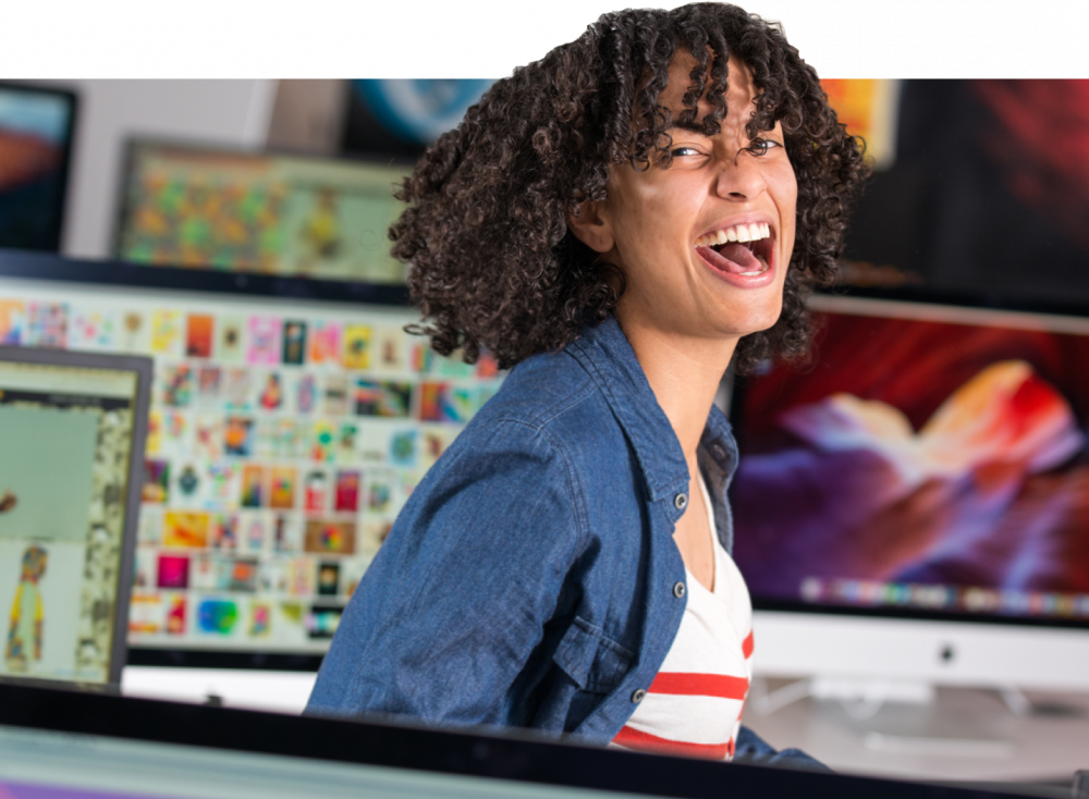 Woman smiling at the camera.